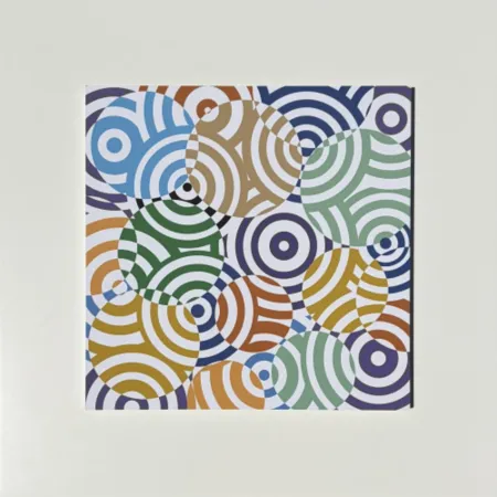 Multiple Asis - Interferences cercles de couleurs Gris Rouge Arc en Ciel
