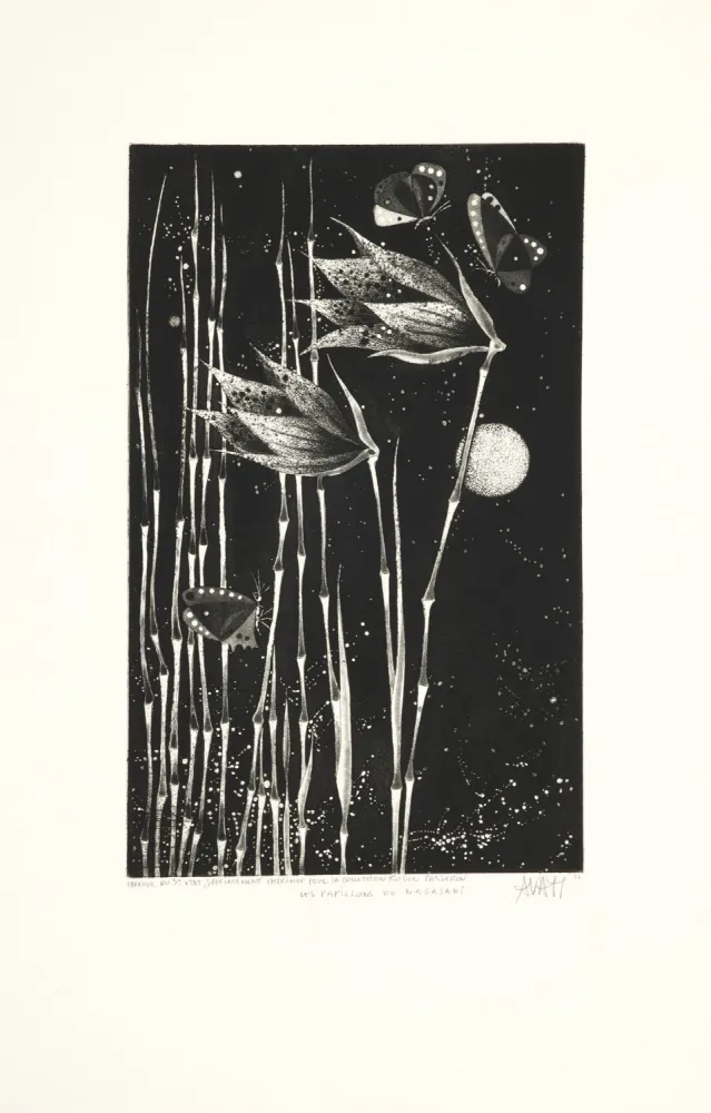 Aquatint Avati - Les papillons de Nagasaki