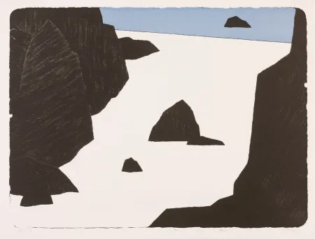 Lithografie Avril - Bretagne - Bleu