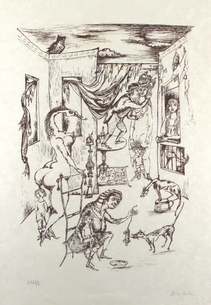 Lithografie Bachem - Alternde Paris zum Muttertag