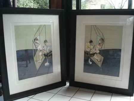 Lithografie Bacon - 3 studies of the male back