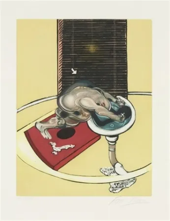 Ets En Aquatint Bacon - 	Figure at a washbasin (from Requiem pour la fin des temps)
