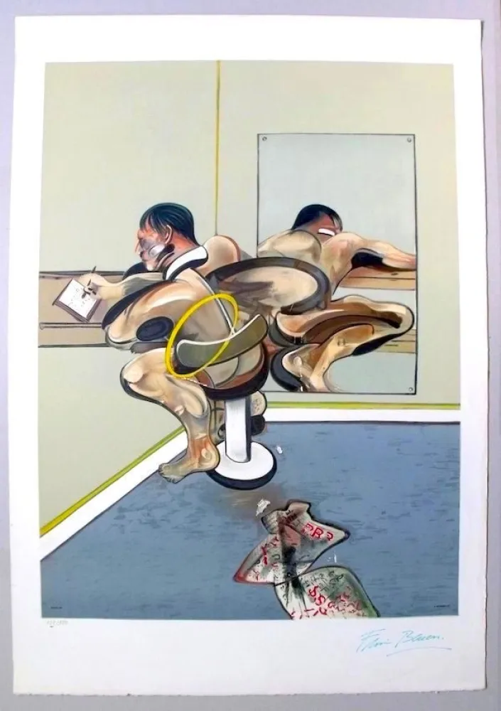 Lithografie Bacon - Figure Writing Reflected In A Mirror