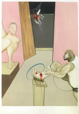 Lithografie Bacon - Oedipus and the Sphinx (after Ingres)