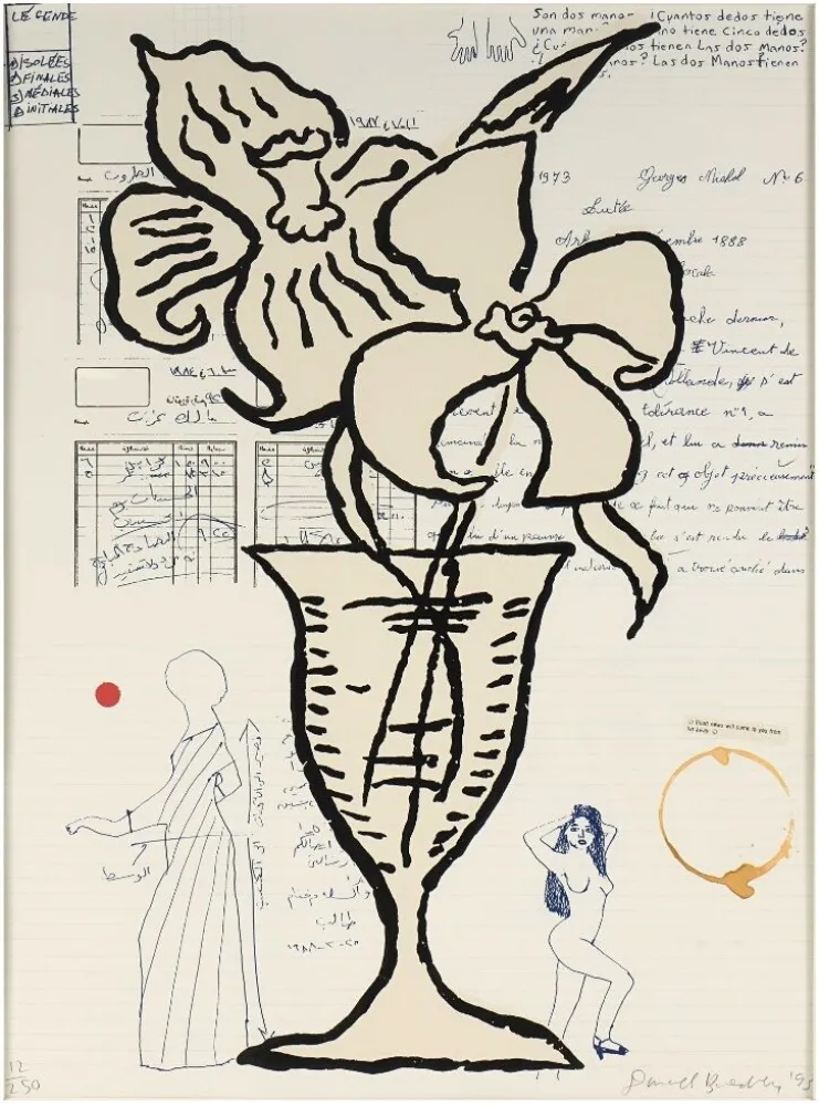 Zeefdruk Baechler - Flowers