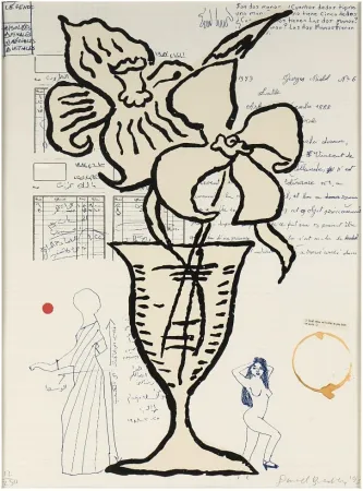 Zeefdruk Baechler - Flowers