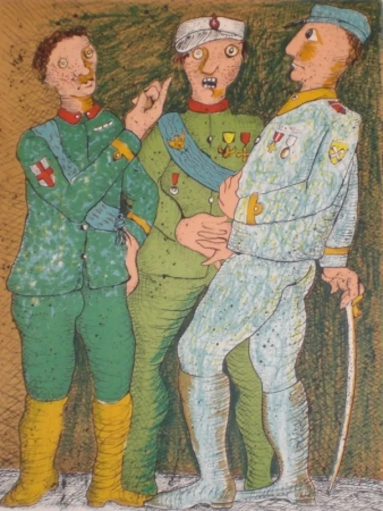 Lithografie Baj - Du Soldat