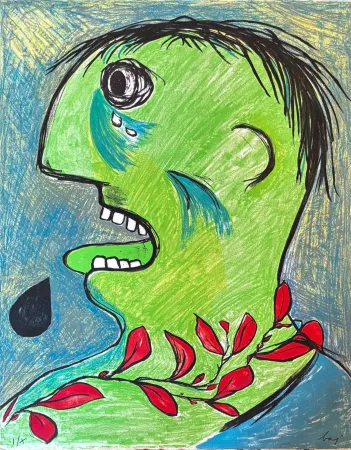 Lithografie Baj - Enrico Baj (1924–2003) – Fernandez de Moratin – Color lithograph on paper – 1965