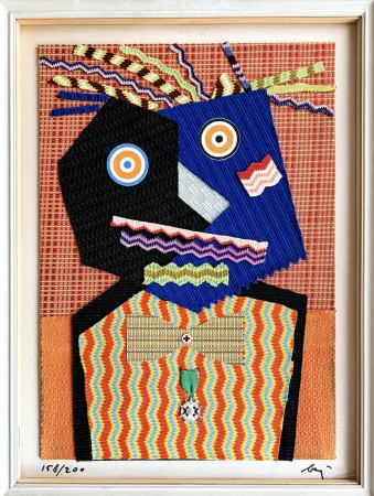 Multiple Baj - Enrico Baj (1924-2003) – Mr. Dupont De Nemours – Fabrics and collage on board – 1969