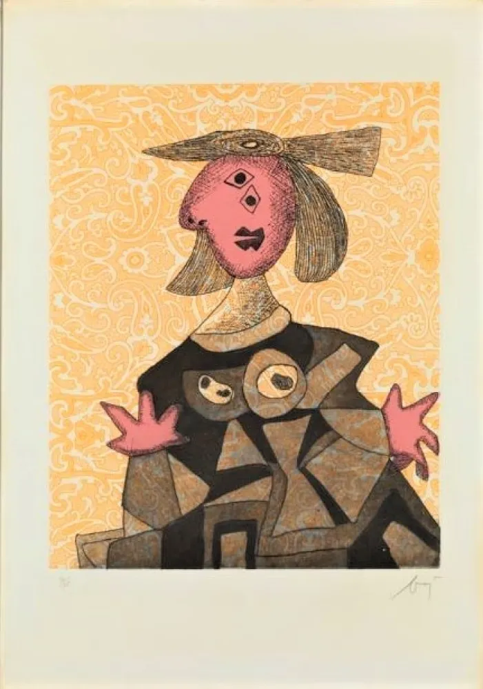 Ets En Aquatint Baj - Femme d’après Picasso