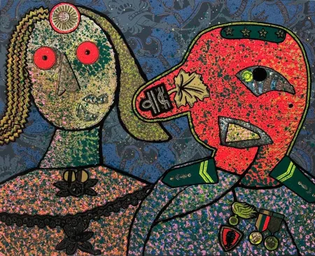 Zeefdruk Baj - Il Generale Amin e una delle sue mogli