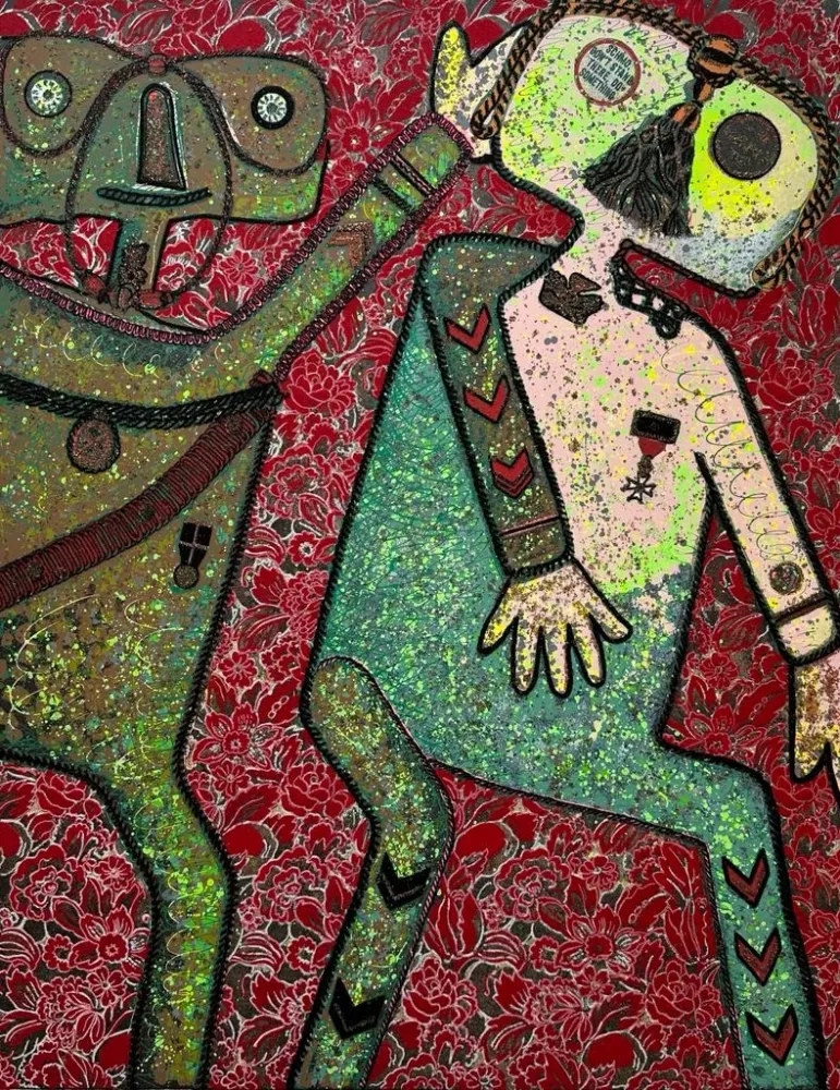 Zeefdruk Baj - Le Conte de Hornes et Guillaume de Nassau