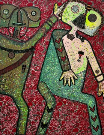 Zeefdruk Baj - Le Conte de Hornes et Guillaume de Nassau