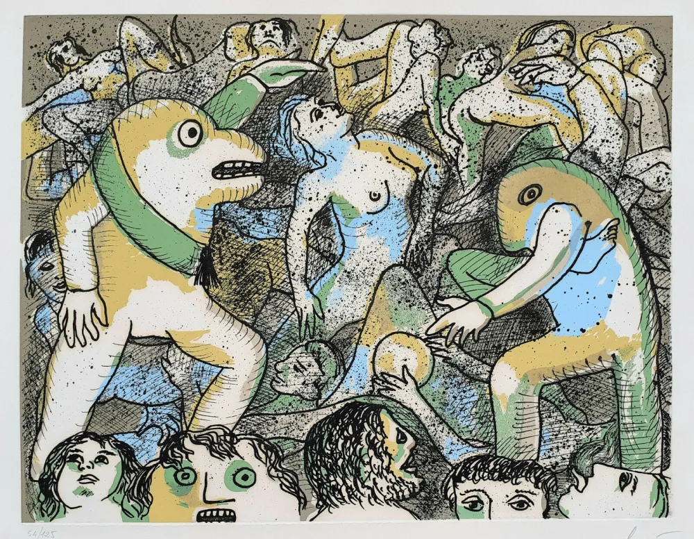 Aquatint Baj - L'orgie des généraux