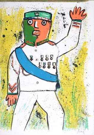 Lithografie Baj - Universe in Man, 1964 (Hand-signed)