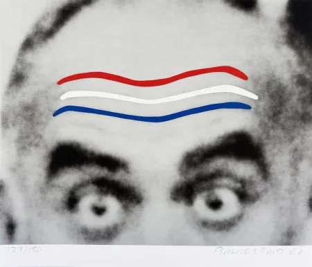 Zeefdruk Baldessari - Raised Eyebrows/Furrowed Foreheads (Red, White, and Blue) from the Artists for Obama Portfolio