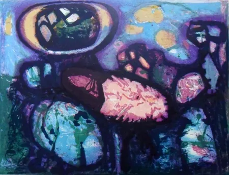 Lithografie Balle - Gloedende vaekst (Glowing growth)