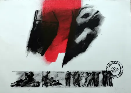 Lithografie Balmes - El rojo gota a gota va naciendo