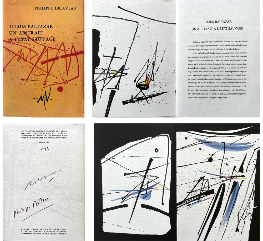 Lithografie Baltazar - P. Delaveau: JULIUS BALTAZAR UN ABSTRAIT A L'ETAT SAUVAGE