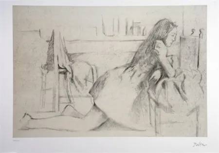 Lithografie Balthus - Jeune fille agenouillée