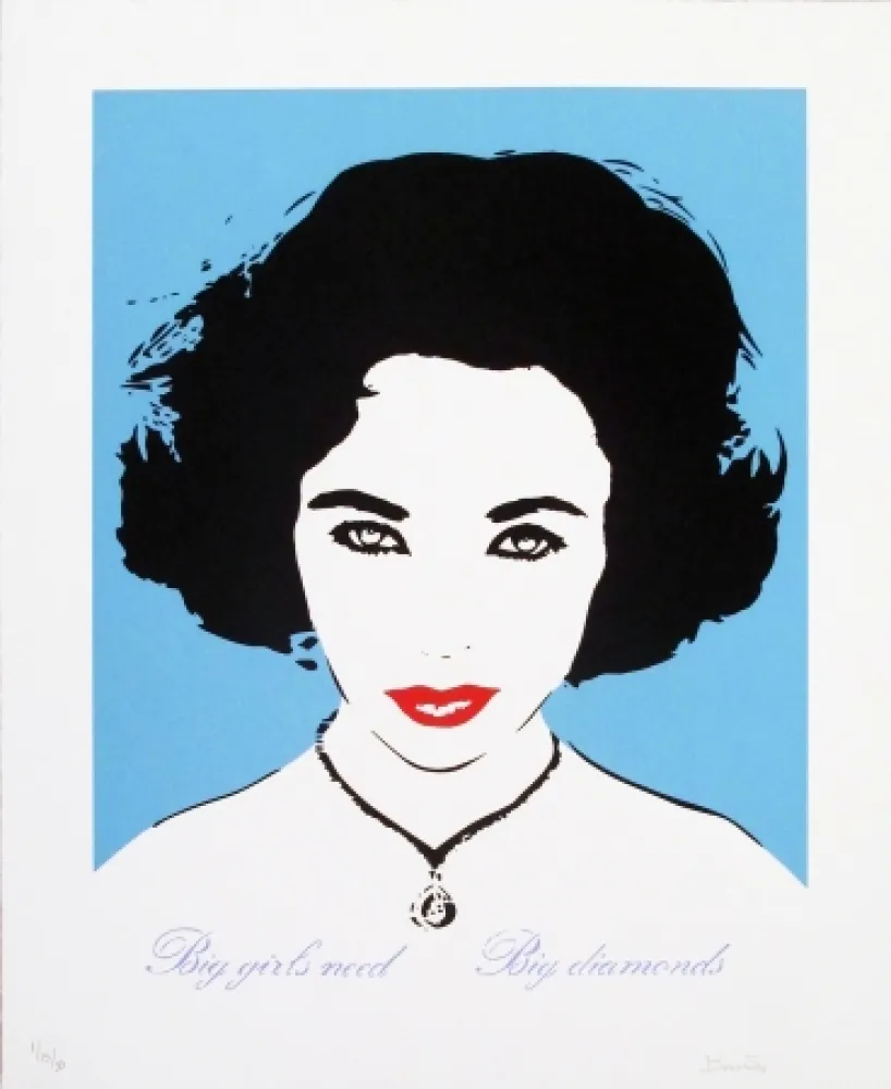 Zeefdruk Bambi - Liz Taylor (Light Blue)
