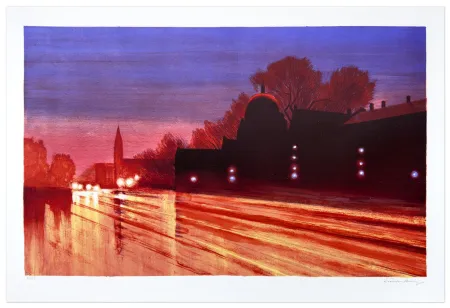 Lithografie Bang -  Forfatningens første dag 