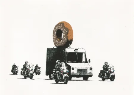 Zeefdruk Banksy - Donut (brown)