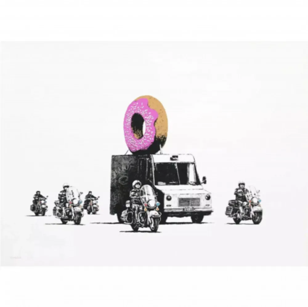 Zeefdruk Banksy - Donuts - Strawberry