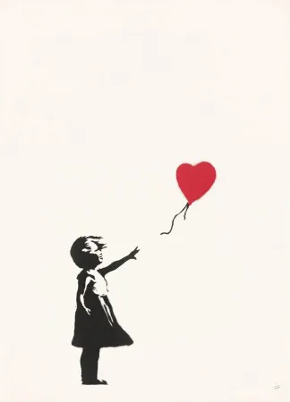 Zeefdruk Banksy - Girl With A Balloon (unsigned)