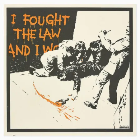Zeefdruk Banksy - I Fought The Law, 2004