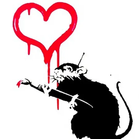 Zeefdruk Banksy - Love Rat