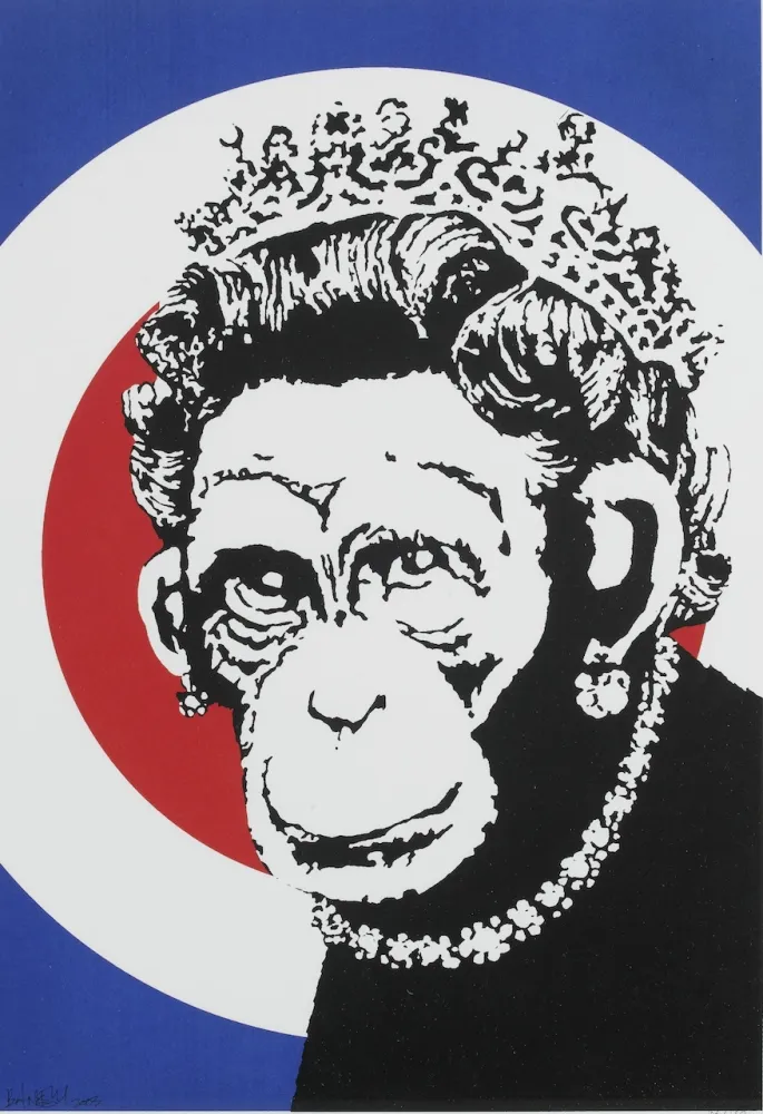 Zeefdruk Banksy - Monkey Queen