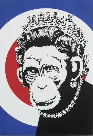 Zeefdruk Banksy - Monkey Queen
