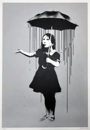 Zeefdruk Banksy -  Nola Grey Rain