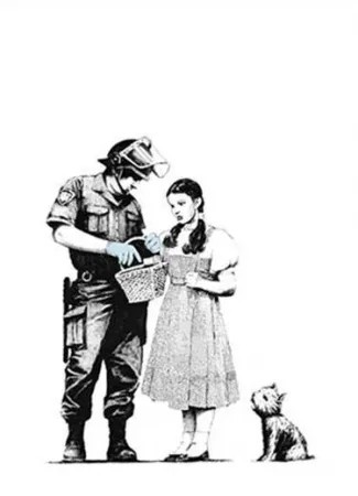 Zeefdruk Banksy - Stop and Search