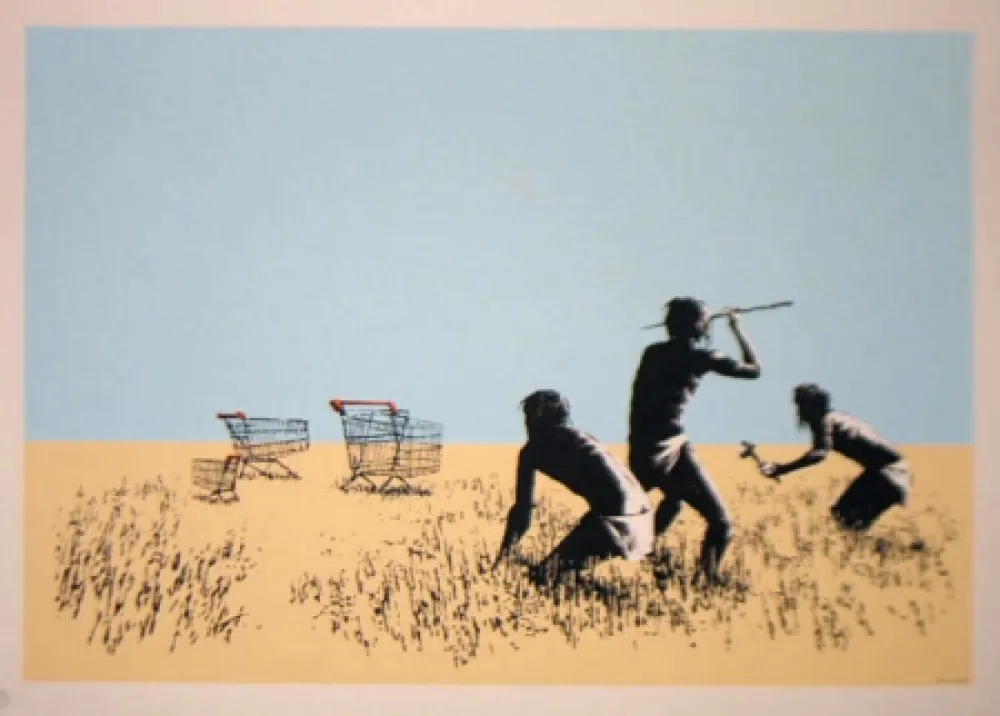 Zeefdruk Banksy - Trolley Hunters - Trolleys 
