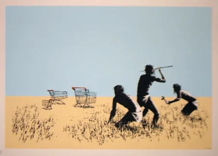 Zeefdruk Banksy - Trolley Hunters - Trolleys 