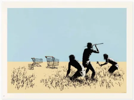 Zeefdruk Banksy - Trolleys