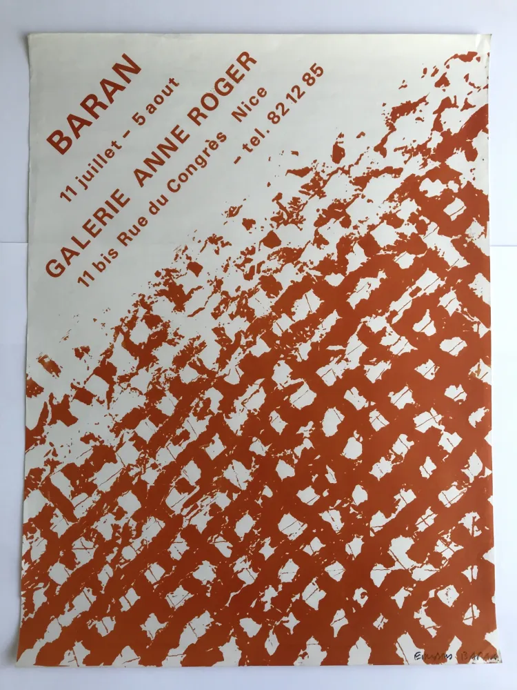 Zeefdruk Baran - Galerie Anne Roger / Nice