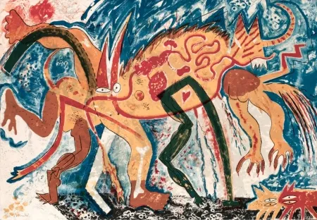 Lithografie Barcelo - Animal amb tres pixerades