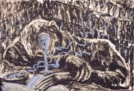 Lithografie Barcelo - Hombre Borracho en un bar