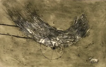 Ets En Aquatint Barcelo - La Charette de foin