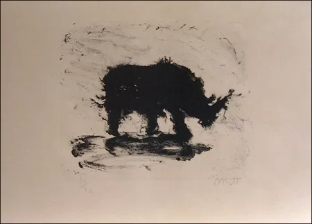 Lithografie Barcelo - Rhinoceros