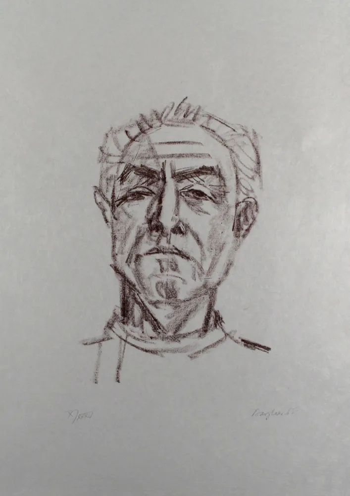 Lithografie Bargheer - Selbstbildnis