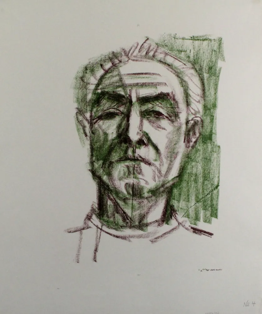 Lithografie Bargheer - Selbstbildnis