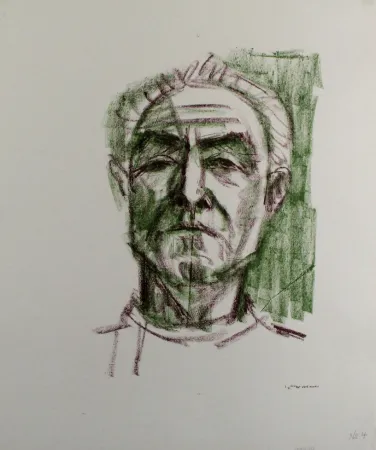 Lithografie Bargheer - Selbstbildnis