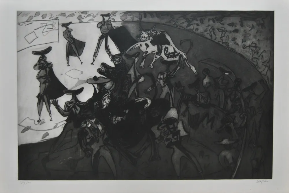 Ets En Aquatint Barjola - Tauromaquia - Sol y sombra
