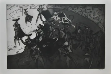 Ets En Aquatint Barjola - Tauromaquia - Sol y sombra