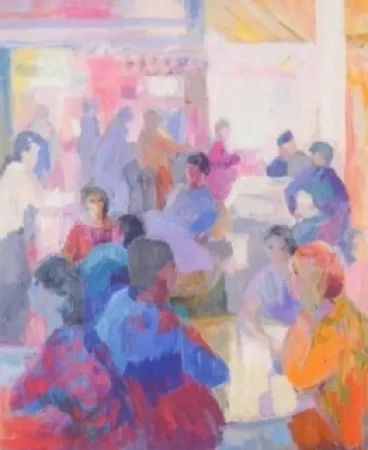 Lithografie Baroni - Le petit café