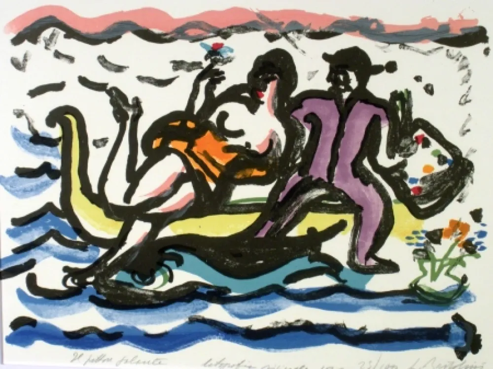 Lithografie Bartolini - Il pittore galante